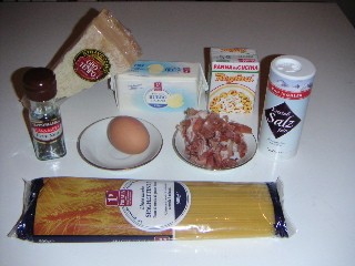 Zutaten für Spaghetti Carbonara